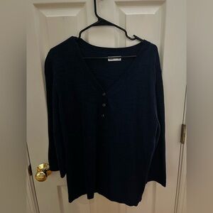 Croft & Barrow Blue Light V Neck Sweater with buttons up the front